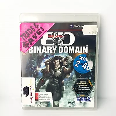 Binary Domain + Manual - PS3 - Tested & Working - Free Postage • $27.88