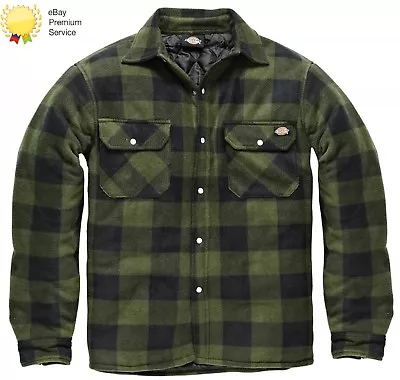 Mens Dickies Portland Workwear Padded Work Casual Shirt Sh5000 Green Size S-4xl • £44.95