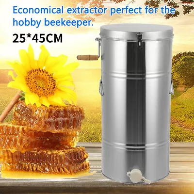 2 Frame Manual Beehive Honey Extractor Centrifugal Force Stainless Steel Quality • £46.39