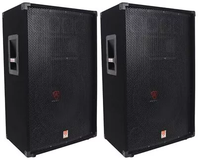 (2) Rockville RSG15 15” 3-Way 1500 Watt 8-Ohm Passive DJ/Pro Audio PA Speaker • $334.90