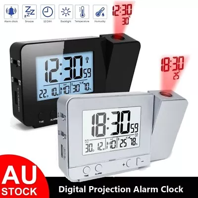 Smart Digital LED Projection Alarm Clock Time Temperature Projector LCD Display • $30.98