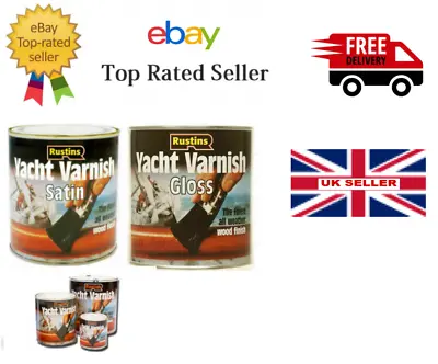 Rustins - Yacht Varnish Gloss & Satin For Wood Timber - 250ml / 500ml / 1L • £13.99