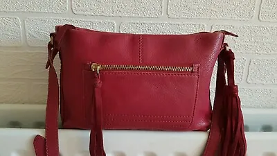 Matthew Williamson Dark Red Leather Shoulder Handbag • £15