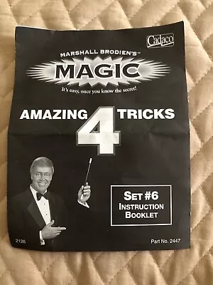 Marshall Brodien Magic Amazing 4 Tricks Set #6 Instructions Rare & New • $7