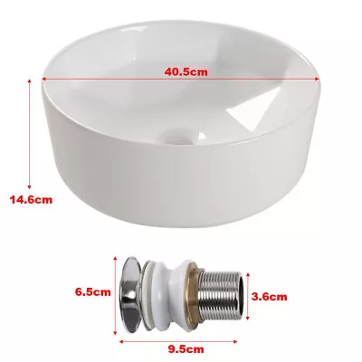 £54.95 • Buy Large 3-Shape Counter Top Bowl Basin Cloakroom Bathroom Wash Sink W/Pop Up Drain