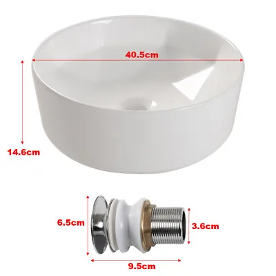 £48.95 • Buy NEW Ceramic Bathroom Sink White Countertop Wash Basin Bowl Unit Cloakroom Vanity