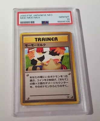 Moo-Moo Milk (Banned Artwork) PSA 10 GEM MINT Japanese Neo 1 ~ Pokémon TCG Card • $99.99
