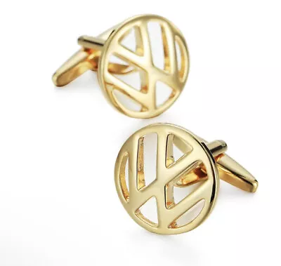 £15.90 • Buy GOLD Car Cufflinks Volkswagen  Business Wedding Shirt Suit  IN A CUFFLINK POUCH