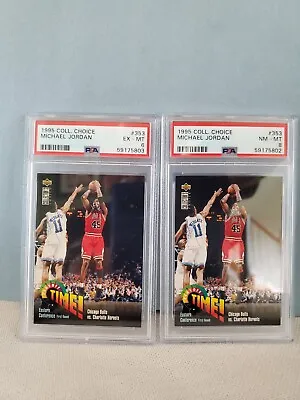 1995-96 Collector's Choice #353 Michael Jordan. PSA 8 AND 6. • $39.99