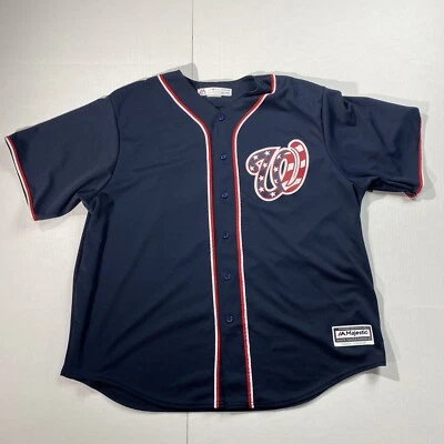 $12.99 • Buy Bryce Harper Majestic Cool Base Nationals Jersey Men's 2XL Stars & Stripes