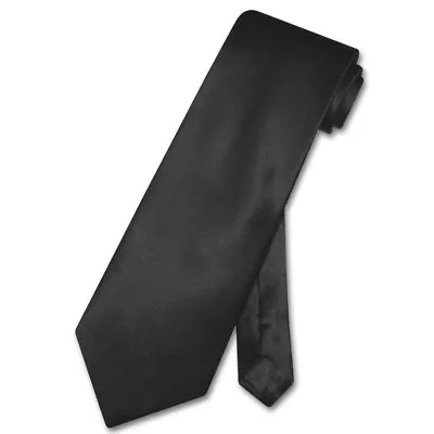 Biagio 100% SILK NeckTie Solid BLACK Color Mens Neck Tie • $17.95