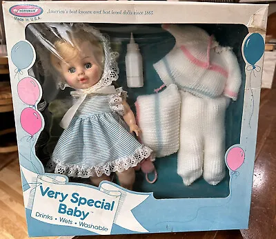 Vintage HORSMAN VERY SPECIAL BABY DOLL NOS In BOX Drinks~Wets~Washable • $29.95