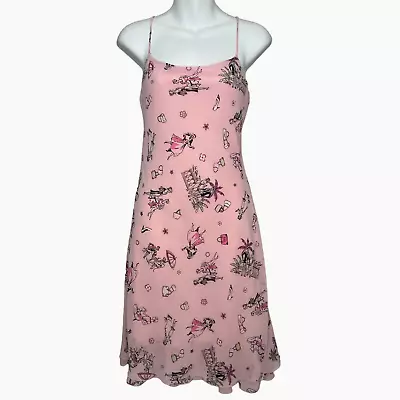 B. Smart Pink Parisian Print Novelty Dress Juniors Size 7/8 Scoop Neck Y2K • $14.99