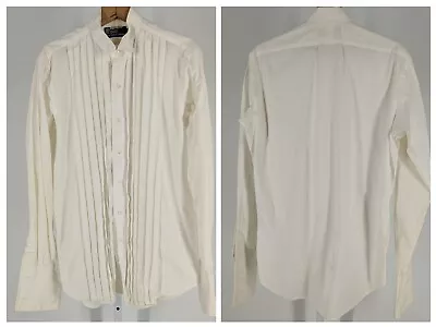 Polo Ralph Lauren Vintage 90s Tuxedo Ruffle White Shirt Small French Cuff • $119.99