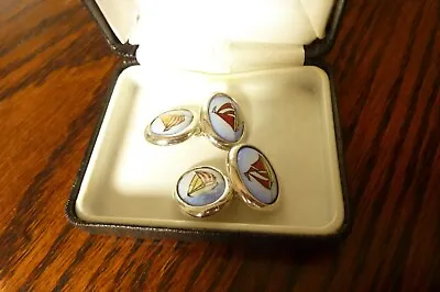 Sterling Silver 925 And Enamel Yacht Sailing Boat Cufflinks • $53.52