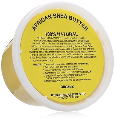 $9.87 • Buy Raw African Shea Butter 100% Pure Organic Unrefined Natural 8 Oz/ 1/2 Lb Yellow