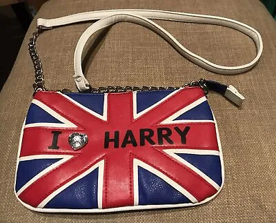 I Love Harry Purse 6x9 British Flag Deb & Dave Chain Shoulder Crossbody Handbag • £37.54