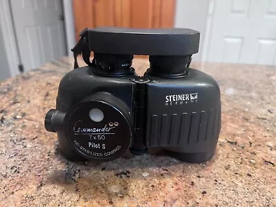 Steiner Commander Pilot S 7x50 Black Marine Binoculars W/ Compass HTF PILOT S • $499.95