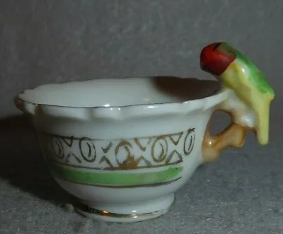 Vintage Miniature Mini Tea Cup With Parrot Bird Handle Japan Gold Trim • $9.95