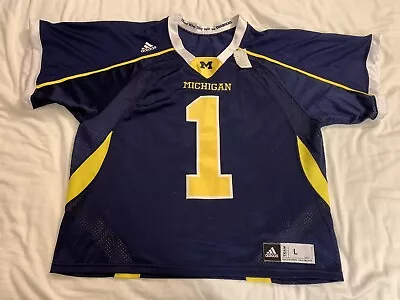 NEW! Adidas University Of Michigan Wolverines Lacrosse Jersey #1 Men’s Large L • $119.99