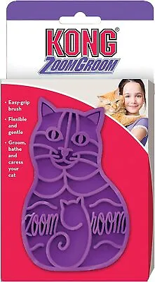 KONG - Kong Cat ZoomGroom Purple | Fur Brush For Cats • £15.43