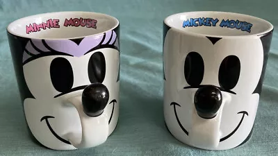 Tokyo Disney Resort  Mickey & Minnie Mouse Cup Coffee Mug With Nose Handle Japan • $60