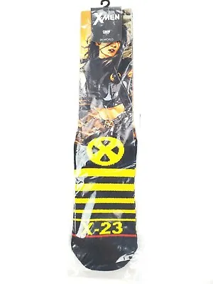 Bioworld X-Men Logo Wolverine X-23 Marvel Crew Socks Size 10-13 (shoe Size 8-12) • $9.75