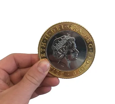 Jumbo £2 Coin Made Out Of Metal Easy Coin Magic Tricks Appearing Coins - UK • £31.99