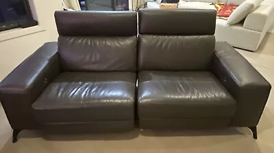 Black Leather Recliner - 2.5 Seater • $1000