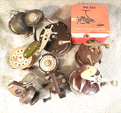 Vintage Lot 9 Fishing Reels Ocean Fly Casting Penn South Bend Daiwa Horrocks ... • $18.50