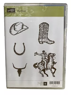 Stampin Up!  OUT WEST Stamp Set ...Cowboy Boot Hat Horseshoe • $19.50