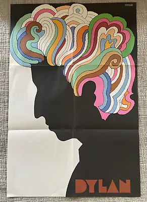 1967 Orig Bob Dylan Milton Glaser Near Mint Poster Folded Greatest Hits LP Art • $175