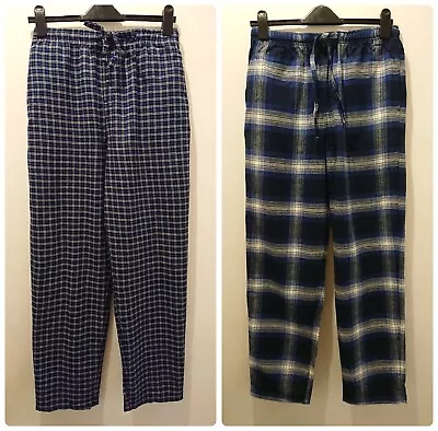 New High Quality M&S Cosy Brushed Cotton Pyjama Bottoms Check S M L XL • £12.99
