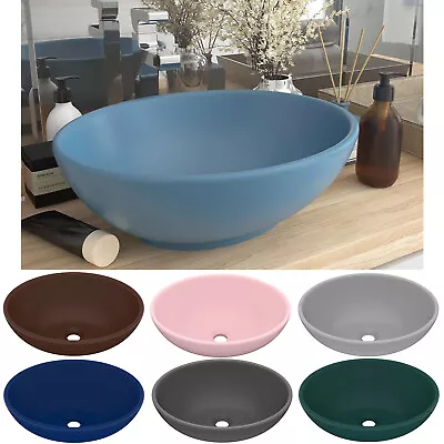 Counter Top Basin Oval Coloured Wash Bowl Bathroom Sink Ceramic • £59.95