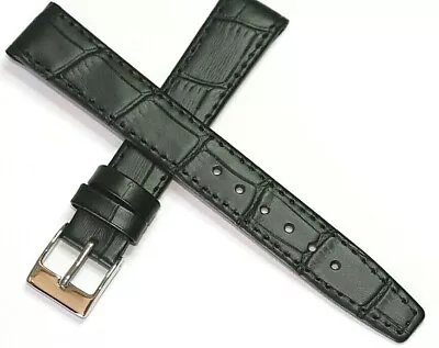£9.95 • Buy EASY FIT CLIP ON OPEN ENDED GENUINE LEATHER WATCH STRAP BLACK 12MM To 20MM