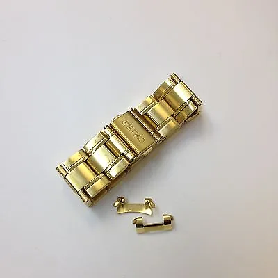 SEIKO Kinetic Authentic Gold Tone Stainless Steel Metal Watch Band  30Q9KB 20mm • $49.85