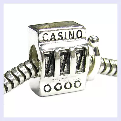 Sterling Silver Lucky 7 Casino Slot Machine 777 Bead For European Charm Bracelet • $19.98