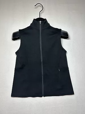 Ibex Sleeveless Vest Women’s Small Black Merino Wool Full Zip Up Pocket EUC • $49.95