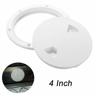 4” Marine Screw Out Deck Plate Inspection Hatch Plastic Access Boat RV Round     • $11.55