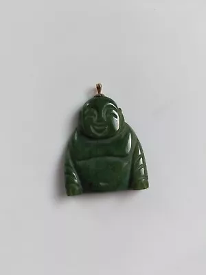 Vintage Mid Century Jade Buddha Pendant GF Bail • $29.99