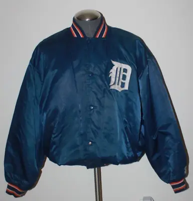 Vintage Detroit Tigers Jacket 90s Satin Bomber MLB Starter Jacket (Size XL) • $99.99