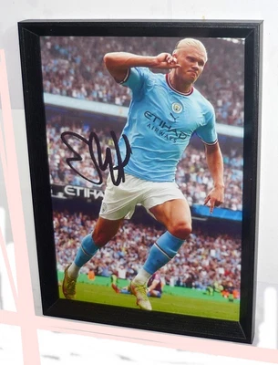 $49.99 • Buy Erling Haaland Manchester City Signed Photo Image Framed Gift UV Protected