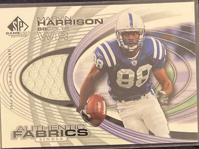 2004 UD SP Game Used Marvin Harrison Authentic Fabrics Jersey Patch Colts MINT! • $7.99