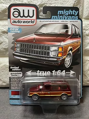 AW Auto World Premium Series 1 Ver. B #6 Mighty Minivans 1984 Dodge Caravan Red • $8.49