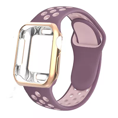 $16.99 • Buy 42/44mm Silicone Apple Watch Band Strap+Case IWatch Series SE 6 5 4 3 2 38/40mm