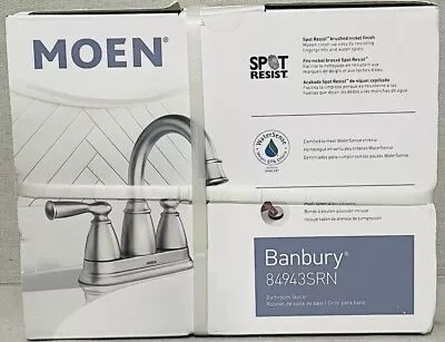 MOEN Banbury 4 In. Centerset Double Handle Bathroom Faucet In Brushed Nickel • $54.99