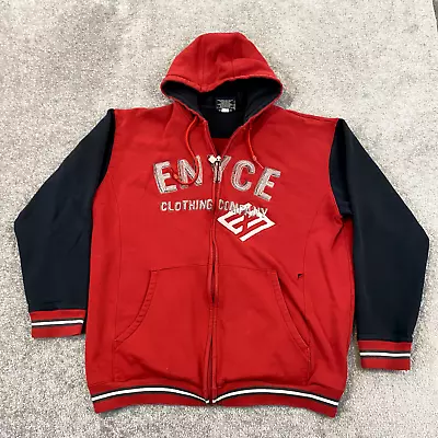 ENYCE Jacket Men Large Red Black Zip Hoodie Full Zip Skate Retro Streetwear Y2K • $34.99