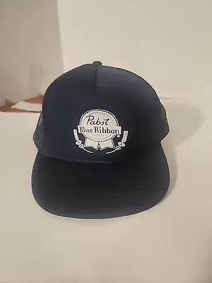 Vintage Navy Blue Pabst Blue Ribbon Rope Trucker Hat  • $7.18