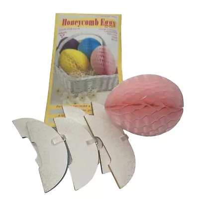 8 Vintage Paper Honeycomb Easter Decorations Easter Eggs Pastel Colors 3  READ • $24.83