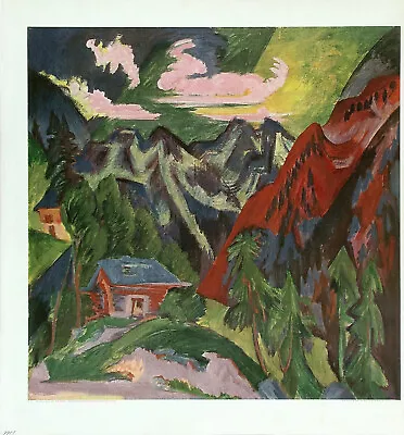 EL KIRCHNER Vtg UltraRare MidCentury C1950s-60s Collotype THE KLOSTERS MOUNTAINS • $749.99